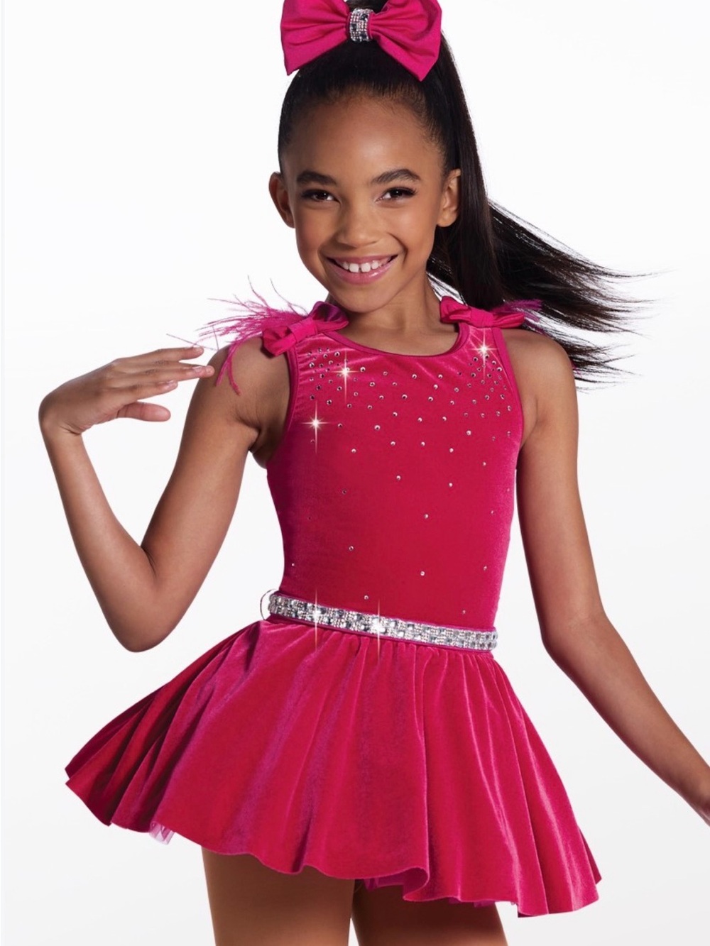 Weissman Kids Hot Pink Sparkle Dance Costume